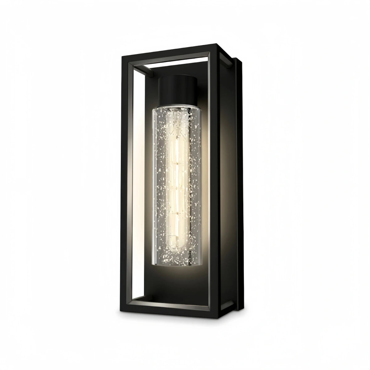 Arcato Modern Outdoor Wall Sconce – Black Stainless/Glass Warm Glow for Patio/Entryway